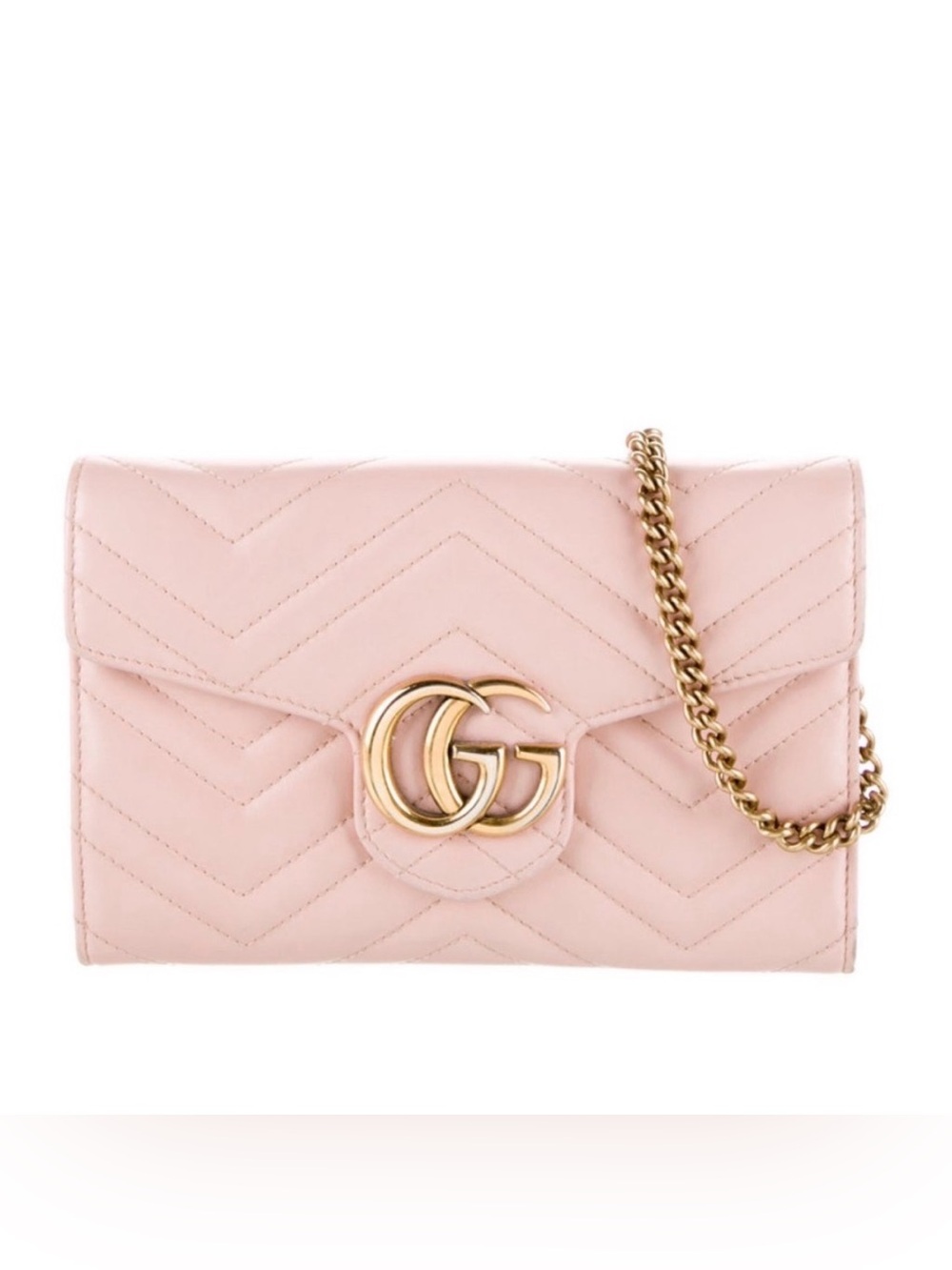 Gucci Marmont Pink Leather Crossbody Bag